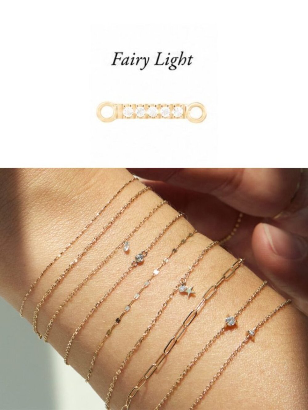 Catbird Diamond Fairy Light Link for Permanent Jewelry